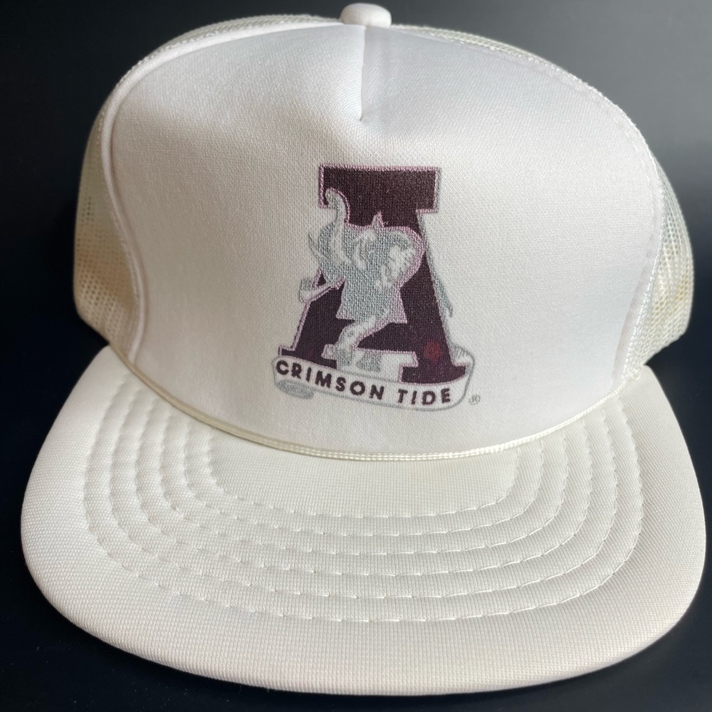 Vintage Alabama Crimson Tide White Mesh Trucker Cap - New Old Stock